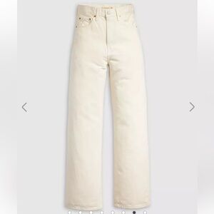Levi’s Ribcage Wide-Leg jeans, cream / white, size 28